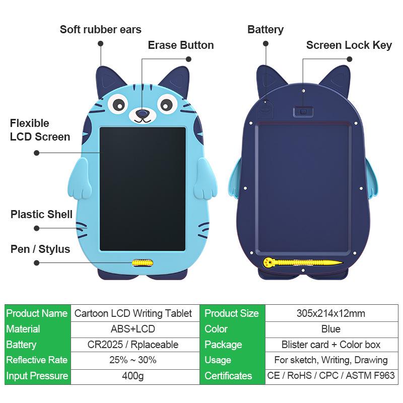 85Inch Cartoon Electronic Drawing Board LCD Screen Writing Tablet Digital Graphic Handwriting Pad Writing Toys for Kids L20