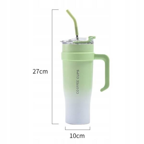 Ecarla Kubek Termiczny Z Uchwytem I Rurką 1200Ml Turkusowy Bd23Tur