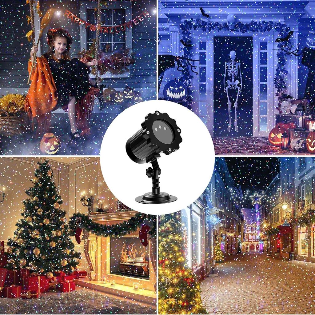 Outdoor RGB Laser Projector Lights, Moving 3 Color Starry Sky & Firefly Effects Projection Light with RF Control, IP65 Outdoor Holiday Landscape Decor