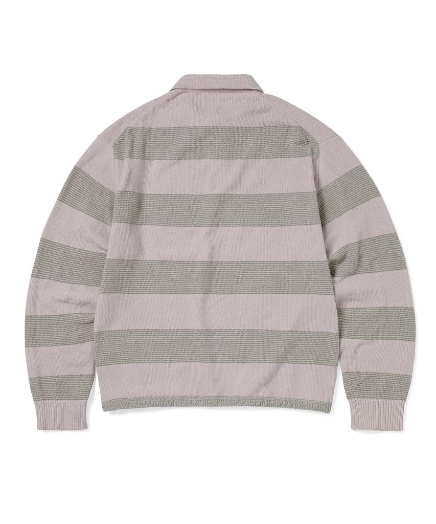 THISISNEVERTHAT Gd Lightning Velvet Knit Polo Light Pink
