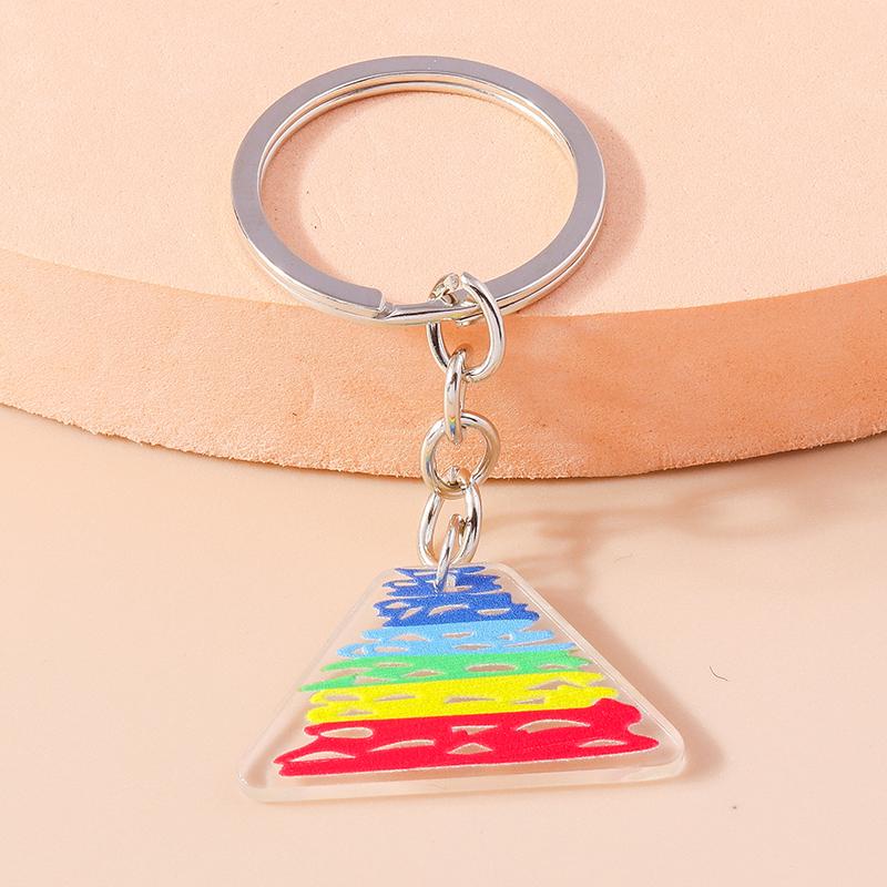 Cartoon Smile Rainbow Keychain Resin Key Rings Gifts for Women Men Car Key Chain Jewelry Bag Accessories
