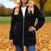 Women's Solid Color Fashionable And Winter Zipper Pocket Lamb Wool Jacket