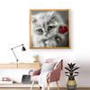 Diamant-Mosaik-Katze und Blumen-Diamant-Gemälde-Stickerei