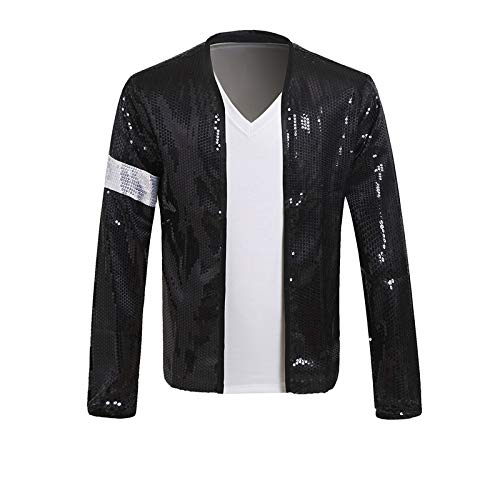 

[fun costumes] Michael Jackson Michael Jackson Jacket and Gloves Costume, Fancy Dress, Stage Performance Outfit (S)
