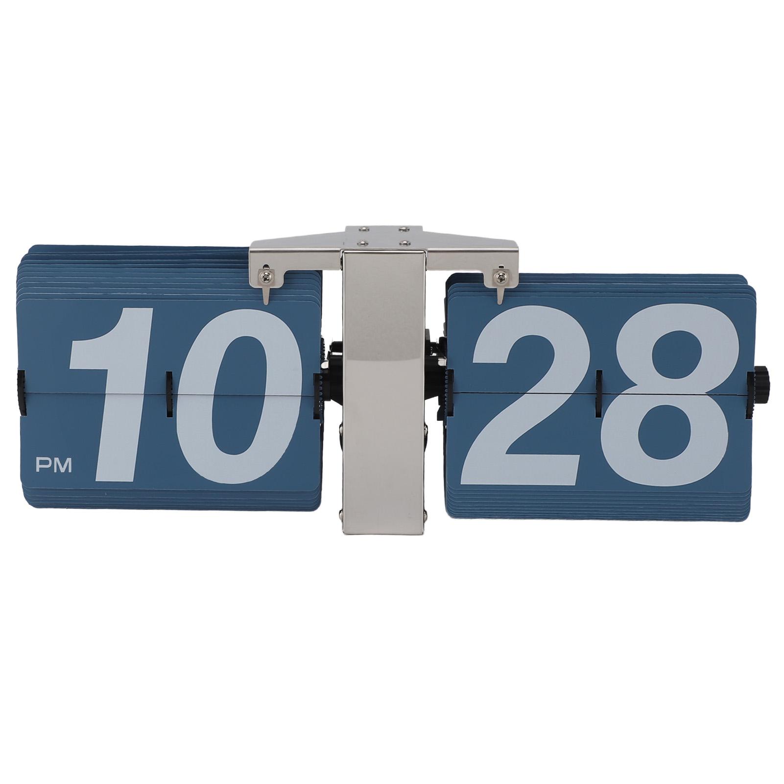 

Automatic Flip Clock Mechanical Clock Battery Powered Retro Digital Flip Down Clock for Desktop срібний/синій