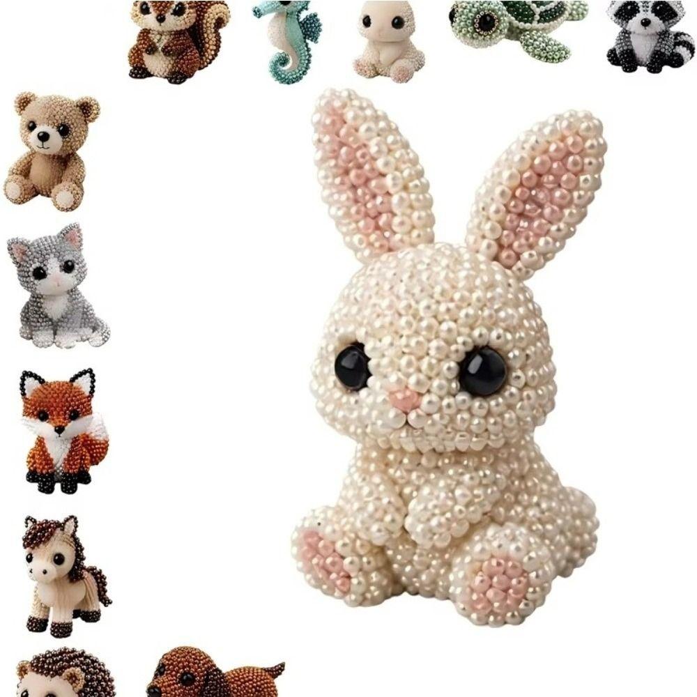 Craft 3D Beaded Animal Kit Animal Shape DIY Bead Craft Kit DIY 3D Beaded Ornament Set Home Decor