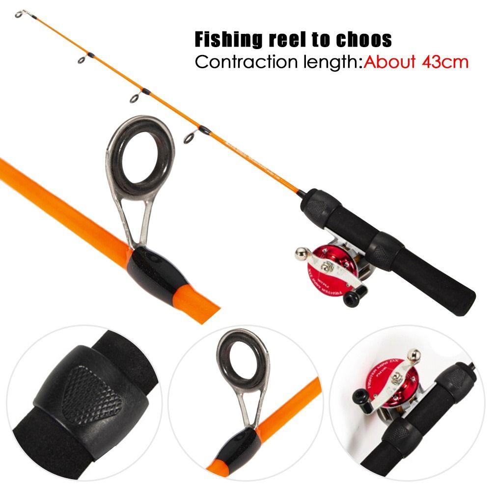 Portable Spinning Carbon Retractable Reels Ice Fishing Rods Pen Pole