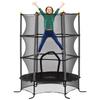 Trampolína pro děti, průměr 163 cm, s bezpečnostní sítí, pro vnitřní i venkovní použití, nosnost do 50 kg, Ocel, Plast, Černá