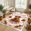 Cow Highland Theme Crystal Velvet Rug Personalized Custom Name Text Soft Floor Mat Home Decor