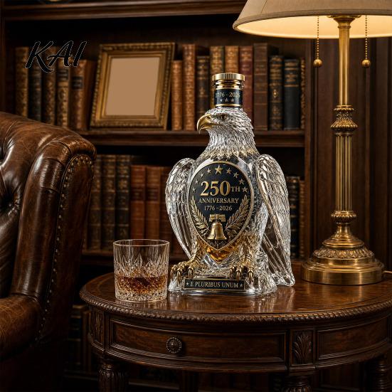 Unique Wine Decanter Eagle Shaped Whiskey Decanter, USA 250th Anniversary Commemorative Bottle with Stopper, 1776-2026 Heritage Edition Patriotic
