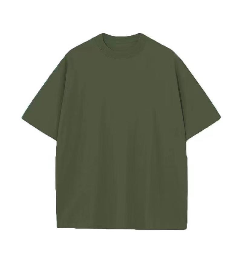 20 Combed Cotton Heavyweight Oversize T-Shirt - Solid Color, Round Neck, Short Sleeve, Drop Shoulder, 230g