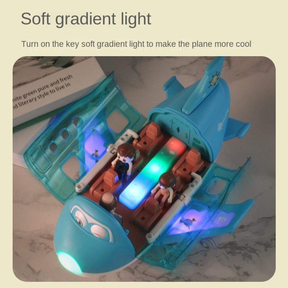 Plastic LED Lights Music Airplane Toys Blue/Pink Aircraft Toy Aircraft LED Plane Model Kids