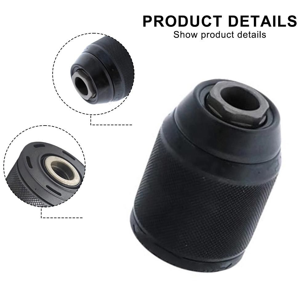 Workshop Drilling Black Keyless Drill Chuck Self Tightening Versatile Clamping Range Enhanced Knurled Grip For Drill Bits