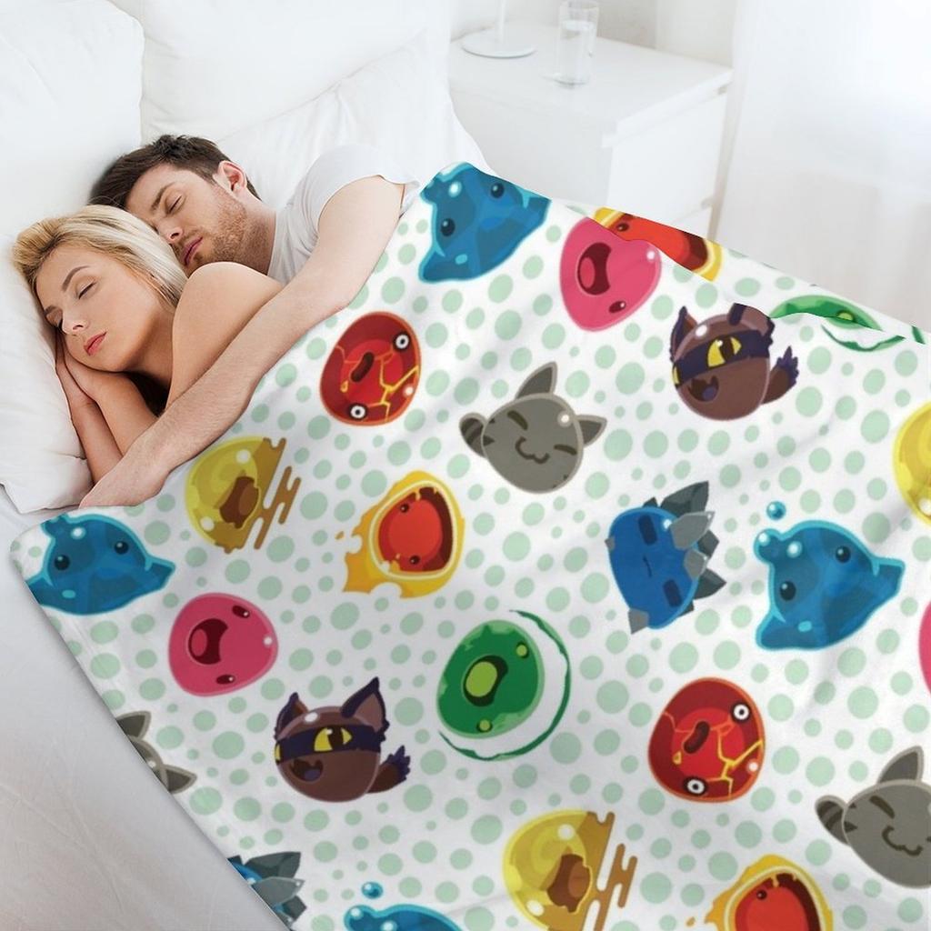 Cute Slime Rancher Pattern Throw Blanket Bed Sofa Quilt Luxury Thicken Hairy Blankets