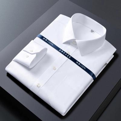 Camisa de Vestir de Manga Larga para Hombre 100% Algodón de Alta Calidad Nueva Lisa para Hombre Talla Grande Corte Regular Rayas Camisa de Negocios Blanco Azul 8XL