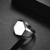 Hexagonal Glossy Stainless Steel Men'S Ring, Simple Solid Titanium Steel Ring, Fashion Accessories