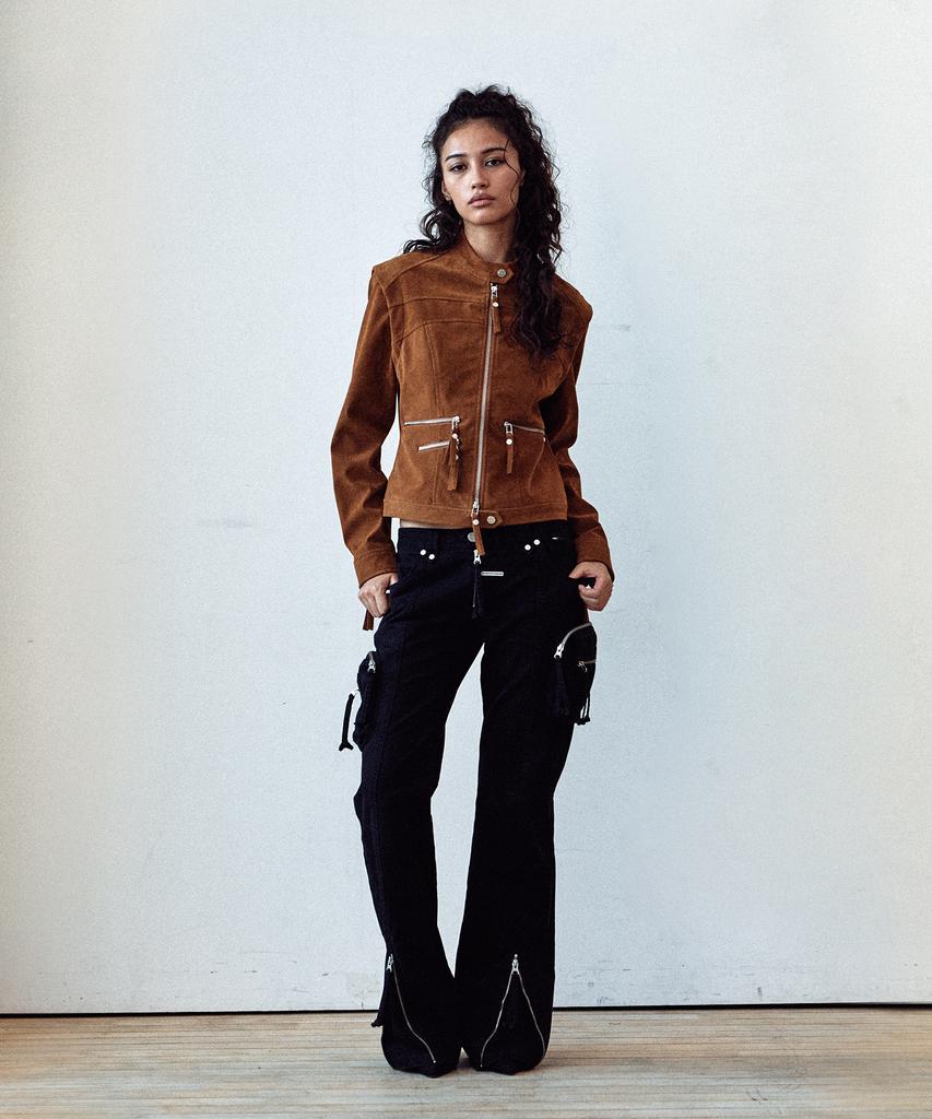 Thevinylhouse Non Collar Suede Jacket(W) Brown