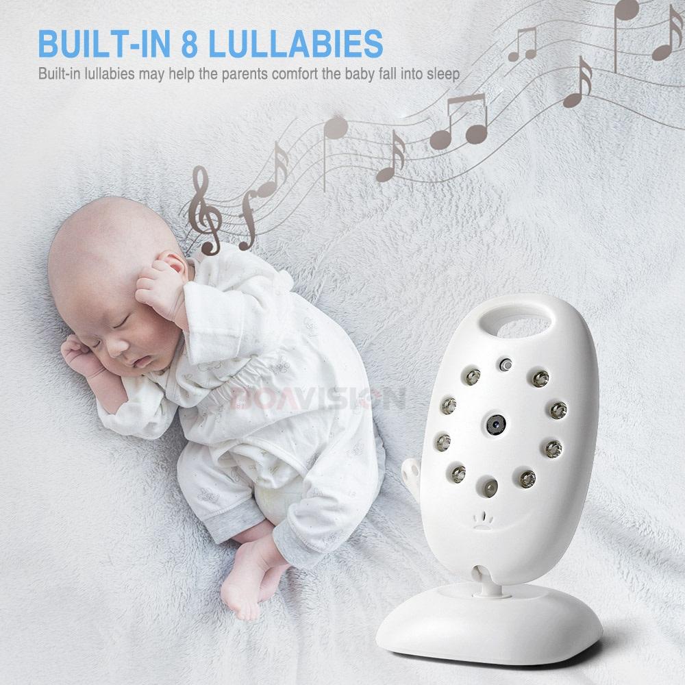 VB601 Video Baby Monitor Wireless 2.0'' LCD Babysitter 2 Way Talk Night Vision Temperature Security Nanny Camera 8 Lullabies