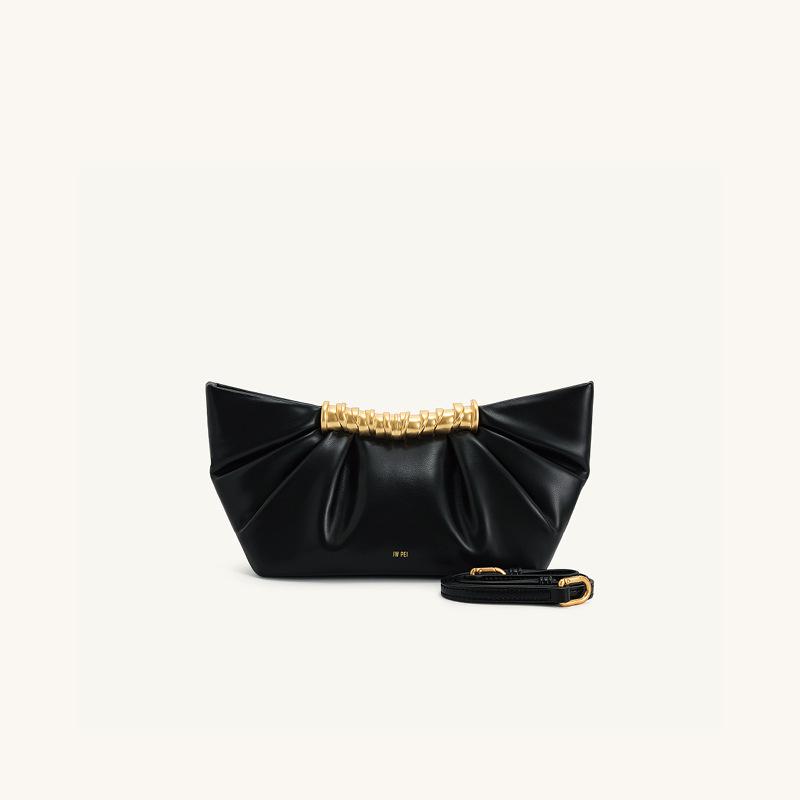 

2026 New Fashion Metallic Handbag with Folded Design - Premium Single Shoulder Crossbody Clutch чёрный