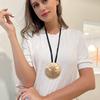New necklace European and American retro large round premium sweater chain women's long necklace