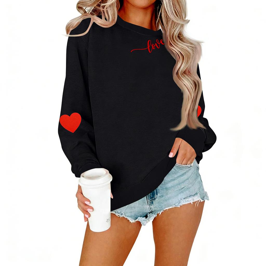 Ladies' Casual Women's Printed Round Neck Pullover Hoodie