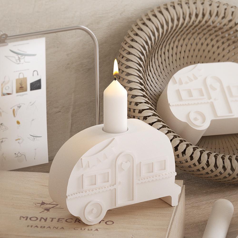 DIY Car Shape Candle Holder Resin Mold Aroma Candle Base Silicone Mold Home Decoration
