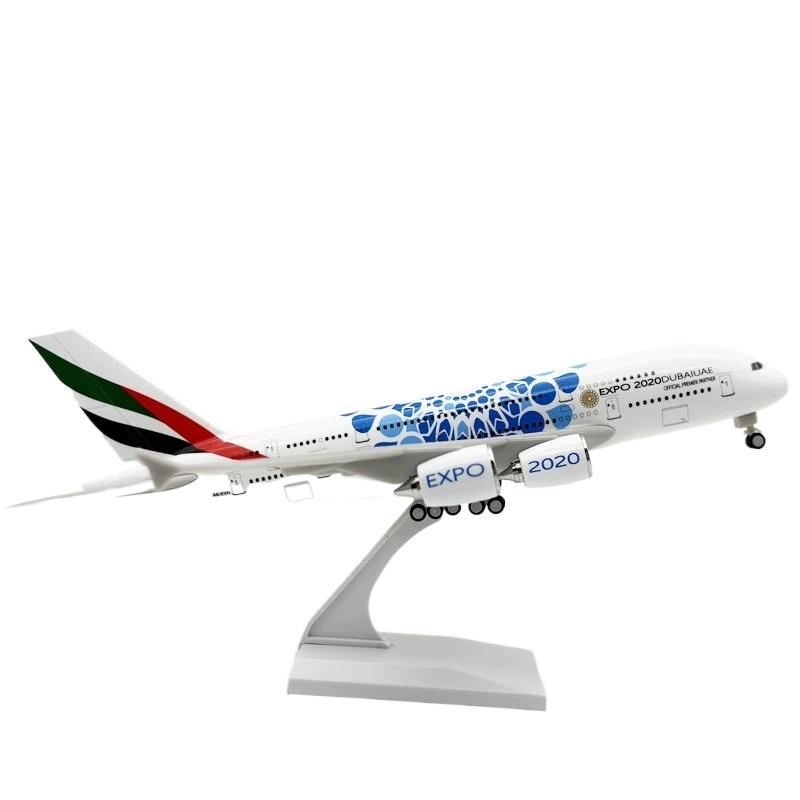 Model Plane A380 A380 Aircraft Models 30cm Air Expo Dubai 380 1/240 Scale Resin Airplane Model Display Collectible Children Toys