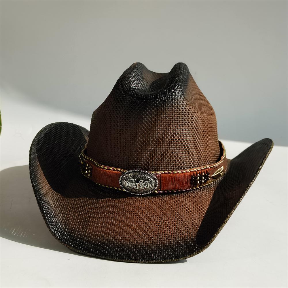 

Western Straw Cowboy Hat men hard straw hat Man Women Outdoor vacation hat party beach Panama hat Sun Hat Cowboy Hat chapeau men Adult 56-58