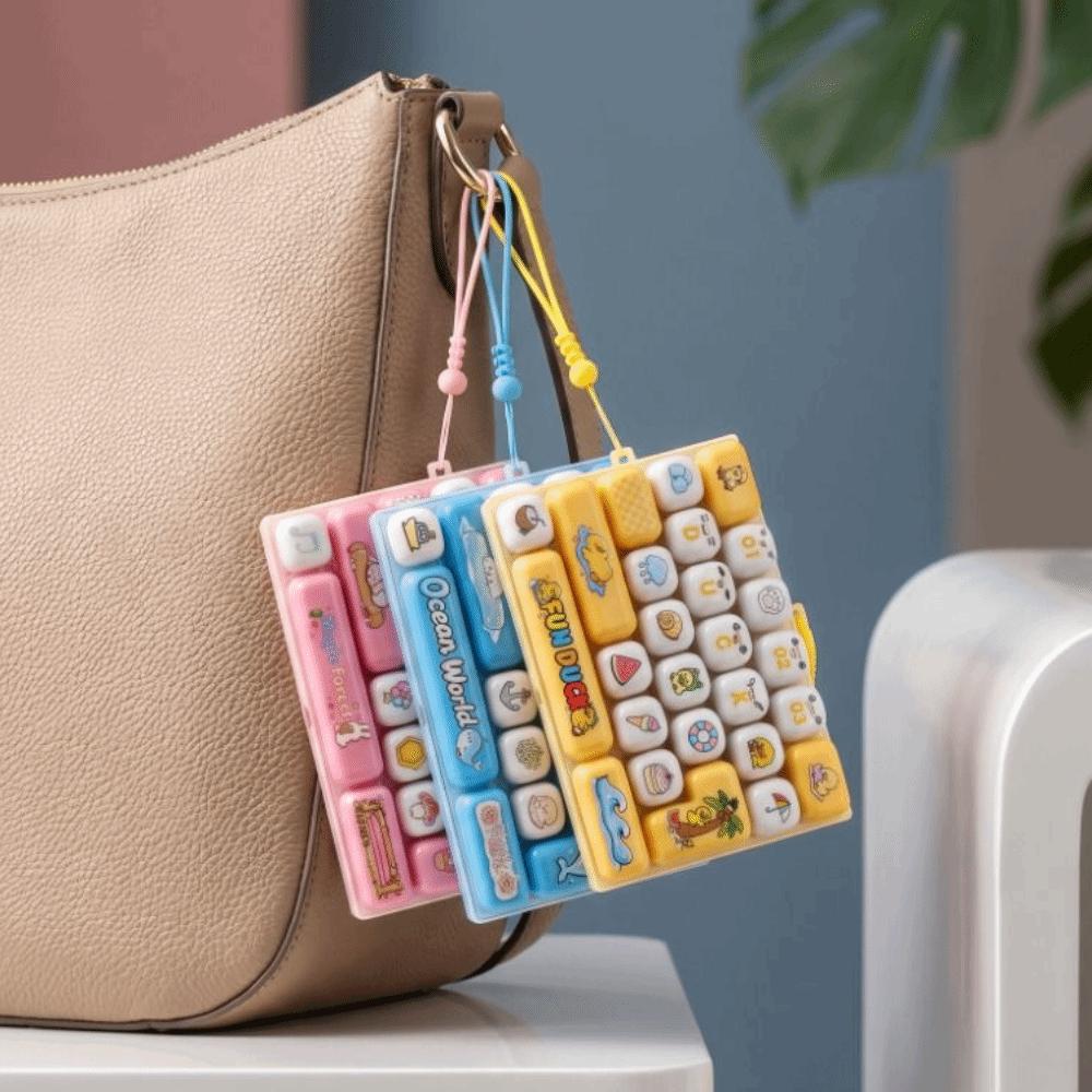 26 Key Decompression Button Toy Cute Design Keyboard Keychain Accessories Gift
