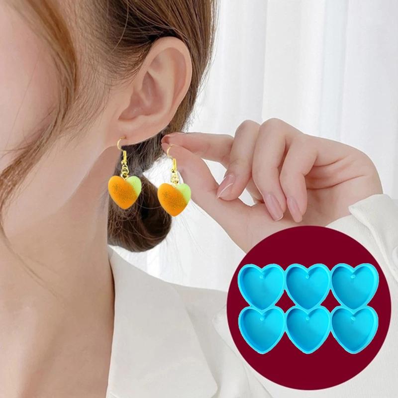 Heart-shaped Mirror Silicone Mold Suitable for Epoxy Resin Diy Craft Earrings Pendant Tag Keychain Jewelry Making