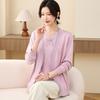 Spring Knitted Cardigan & Ice Silk T-shirt Set for Women Aged 40-50: Short-Sleeved Fashion Ensemble