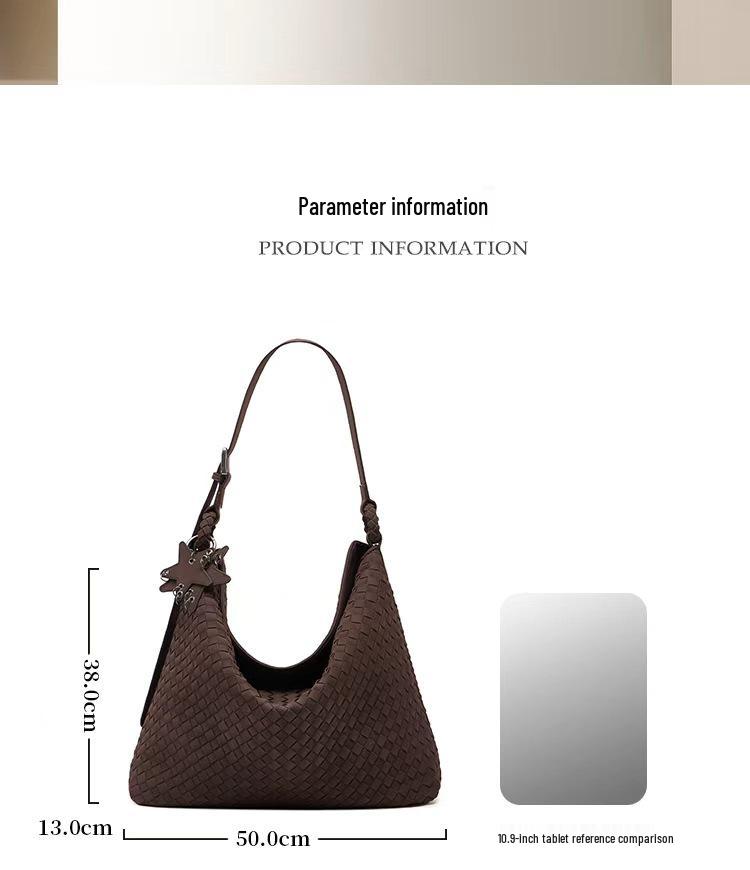 2025 Autumn/Winter Large Capacity Woven Vintage Shoulder Tote