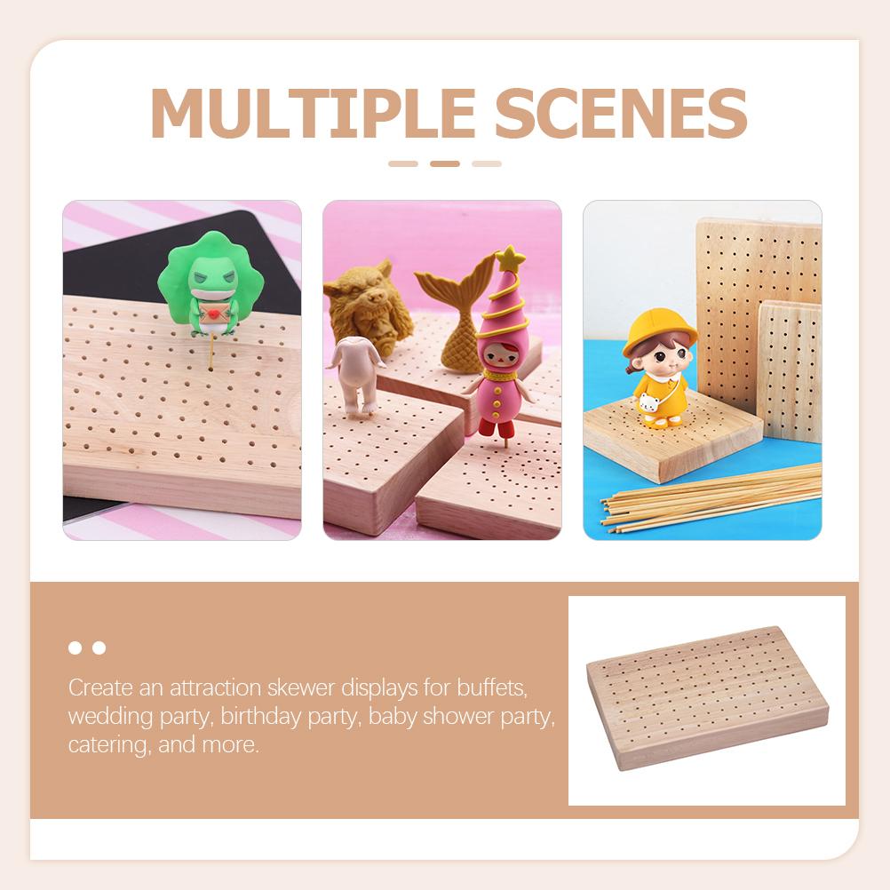 Eichenholz Lebensmittel Präsentationsständer Appetizer Spieße Halter Spieß Rack Regal Partybretter Holzhalter für Schüsseln Teller Tabletts Zuhause