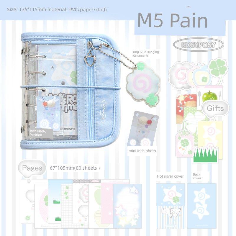 

Rosyposy Soft Set M5 Pain Notebook 2025 Good-looking Ins Wind Loose Spiral Notebook Journal Book Diary blue blue