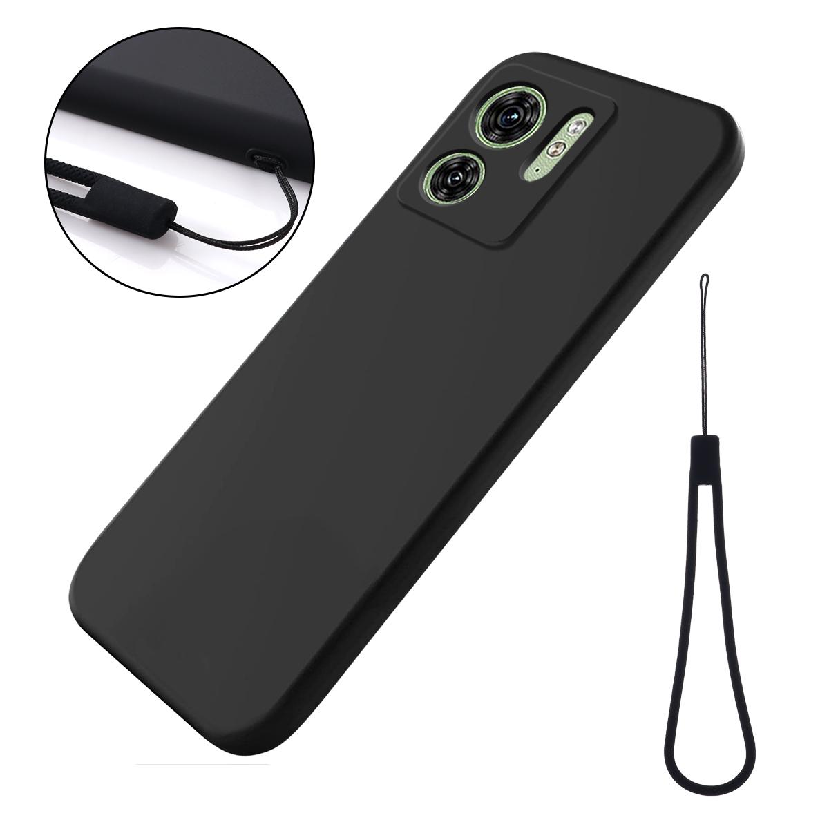 

For Motorola Edge (2023) 5G Case Liquid Silicone Phone Cover with Hand Strap A