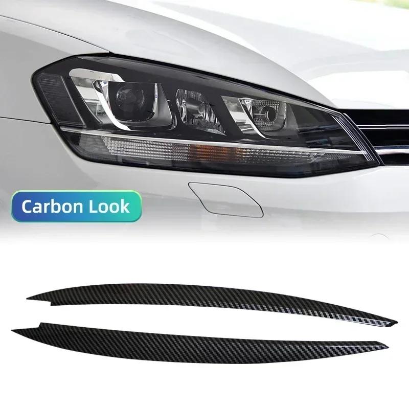 For Volkswagen VW GOLF 7 Golf7 MK7 GTI 2Pcs Car Headlight Head Lamp Eyebrow Headlight Cover Trim Sticker Accessories