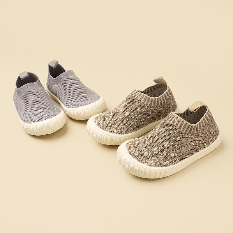 Spring/Summer Kids Flyknit Mesh Slip-on Shoes - Casual Unisex with Soft TPR Sole