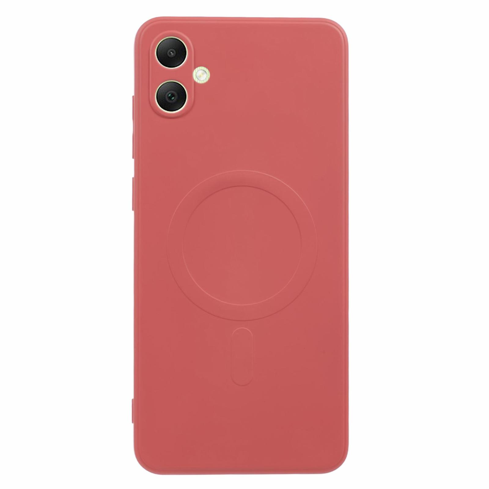 

For Samsung Galaxy A05 4G Case Shockproof TPU Phone Cover Compatible with MagSafe Camellia Red