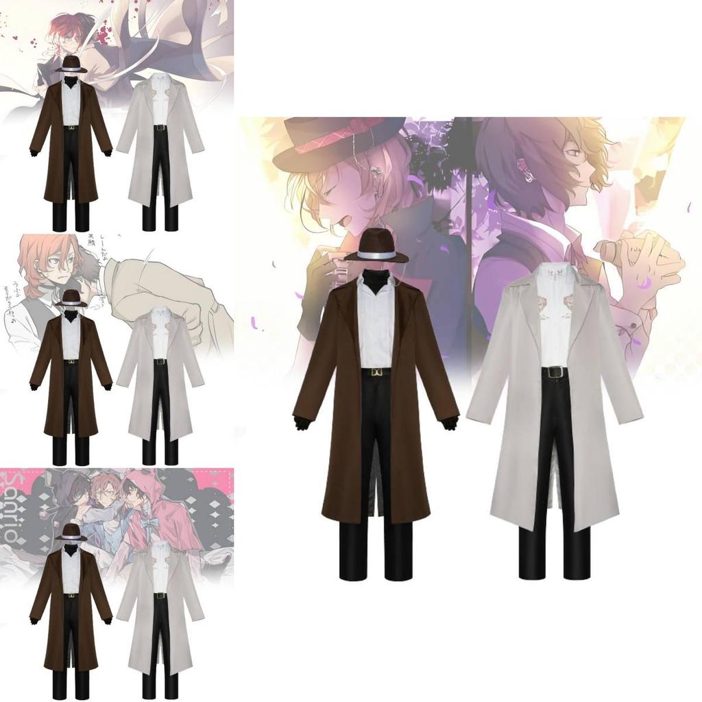 Comfortable Anime Cosplay Outfits For Gamers Bungo Stray Dogs Dazai Chuuya Soft Fabric