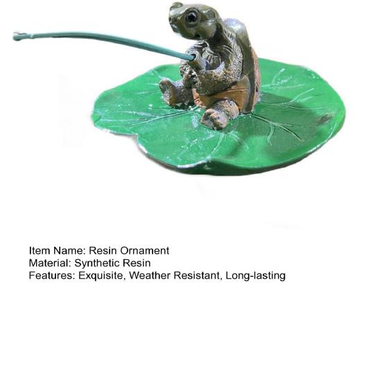 Fishing Turtle Statue Resin Angler Turtle On Lotus Leaf Ornament Floating Animal Sculpture for Fish Tank Aquarium Pond
