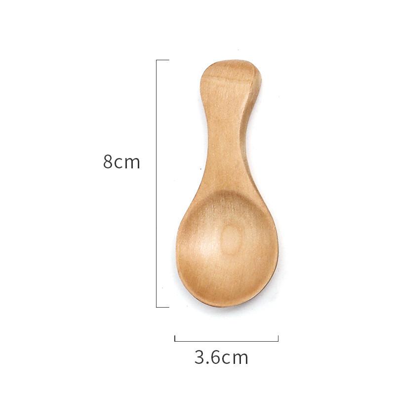 1Pcs Spoon Mini Middle Large Wooden Scoop Solid Flatware Coffee Tea Sugar Salt Condiment Living Cooking Tableware Kitchen Tools