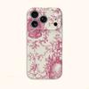 Classic Vintage French Toile Ditsy Botanical Print Pattern Art Design Film Aesthetic Protective Shockproof Bumper Case Cover For iPhone 14 15 16 Pro