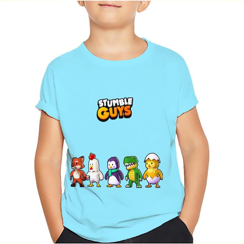 Çocuklar Stumble Erkekler Tişörtleri Stumble Oyunu Karikatür 3D Baskı Kısa Kollu Erkek/Kız O-Yaka Moda Tişört Erkek Çocuk Tişörtleri Üstler Giyim