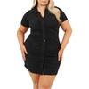 Womens/Ladies Ruched Plus Mini Shirt Dress