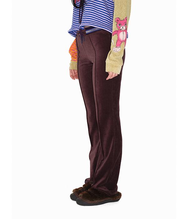YOUTHBATH Twinkle Band Velour Pants_Brown