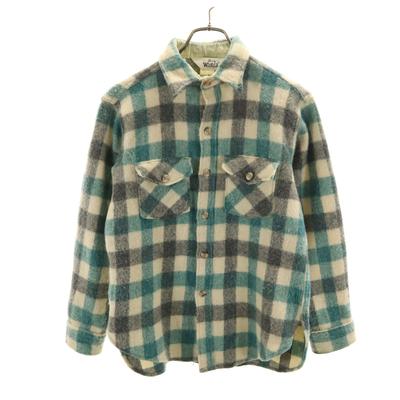 70s Vintage White Tag Check Pattern Long Sleeve Flannel Shirt Men's Used
