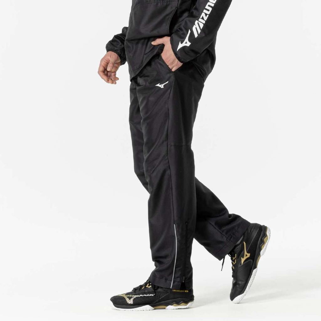 Mizuno Active Warmer Tennis 62JFB501 Pants, Water-Repellent, Warm, Fleece-Lined, Wear, Black,