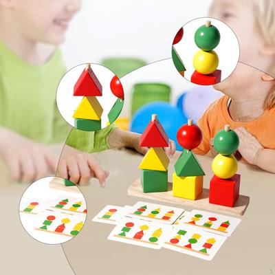 Wooden Shape Sorter Color Matching Toy Educational Counting Sorting and Stacking Stacker
