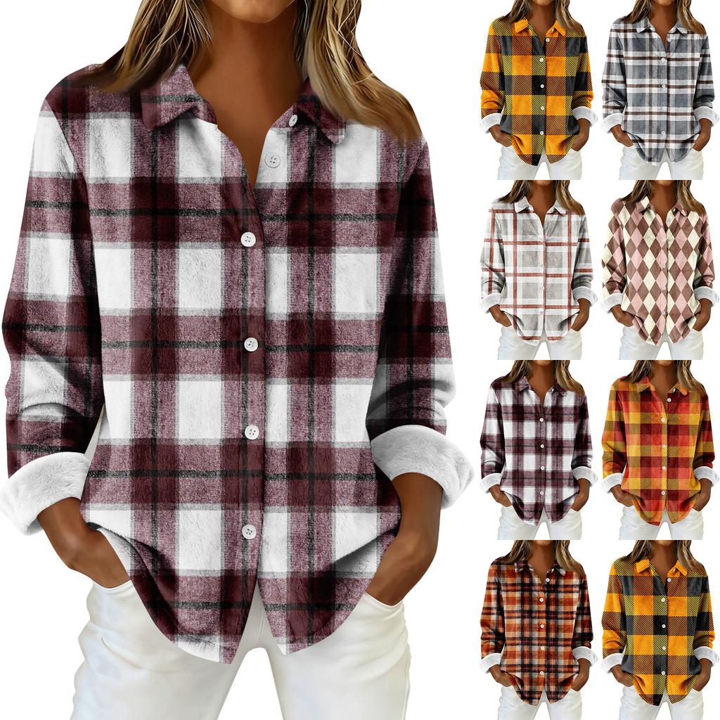 Women's Shirt Blouse Print Button Long Sleeve Casual Basic Shirt Collar Regular Top