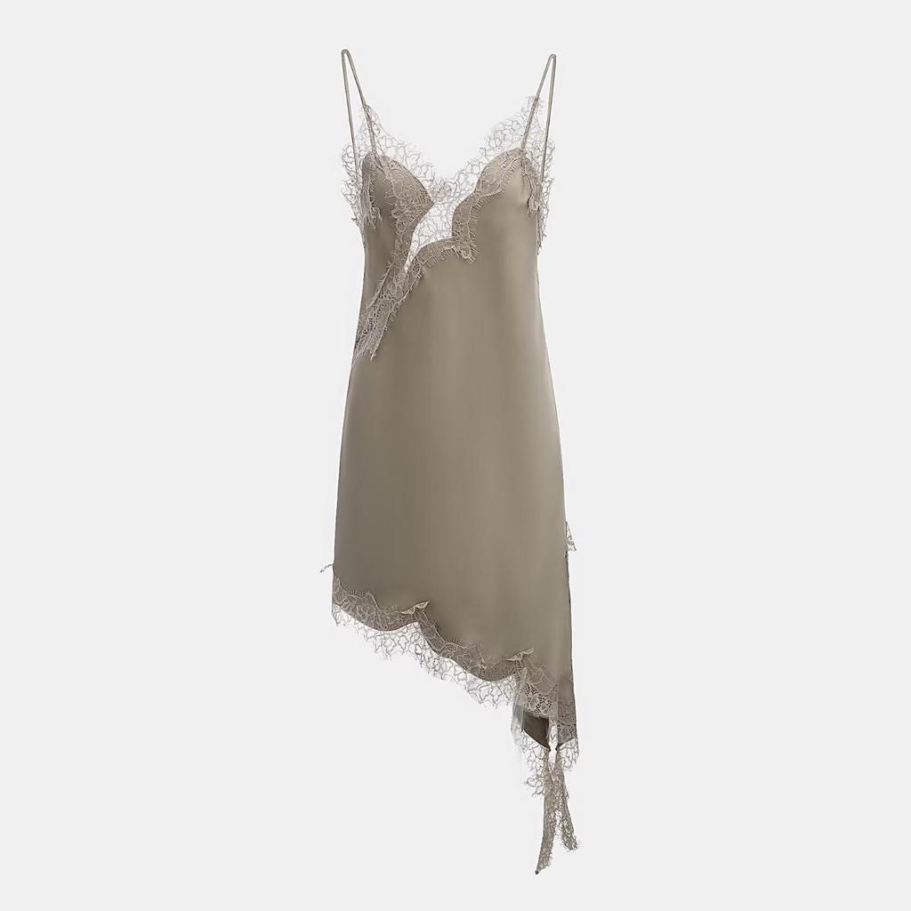 European & American Women's Lace Patchwork Satin Camisole Dress - New Hot Style Fashion